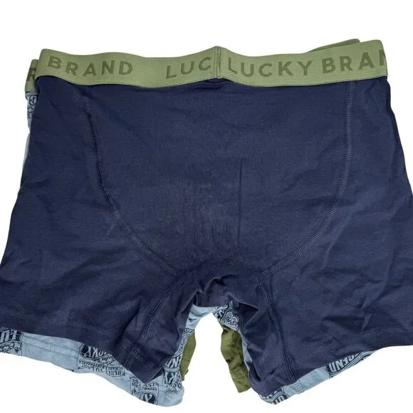 NEW Lucky Brand Sz Med 6'' Inseam 3-Pack Stretch Boxer Briefs Fly Pouch Tagless - Picture 7 of 14